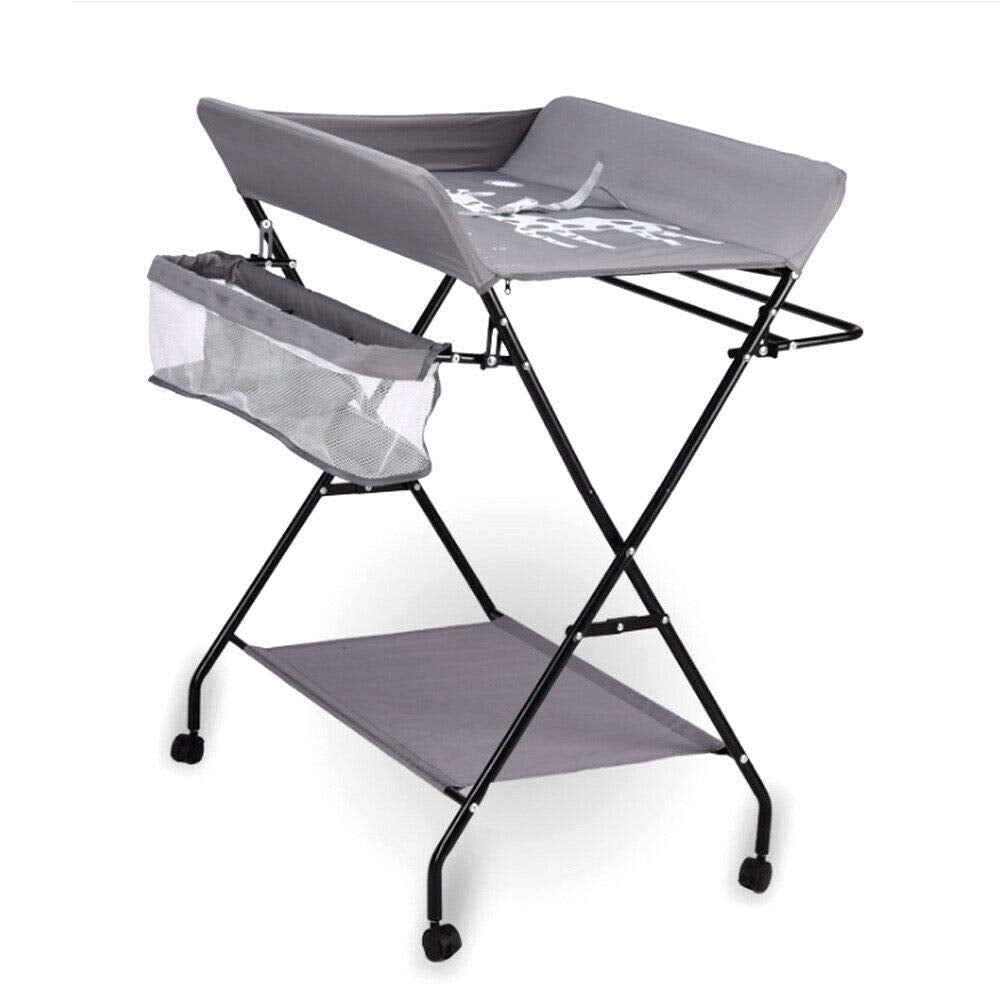 Table à Langer à Roulettes Pliable et Portable pour Nouveau-Nés et Bébés,  Table Mobile et