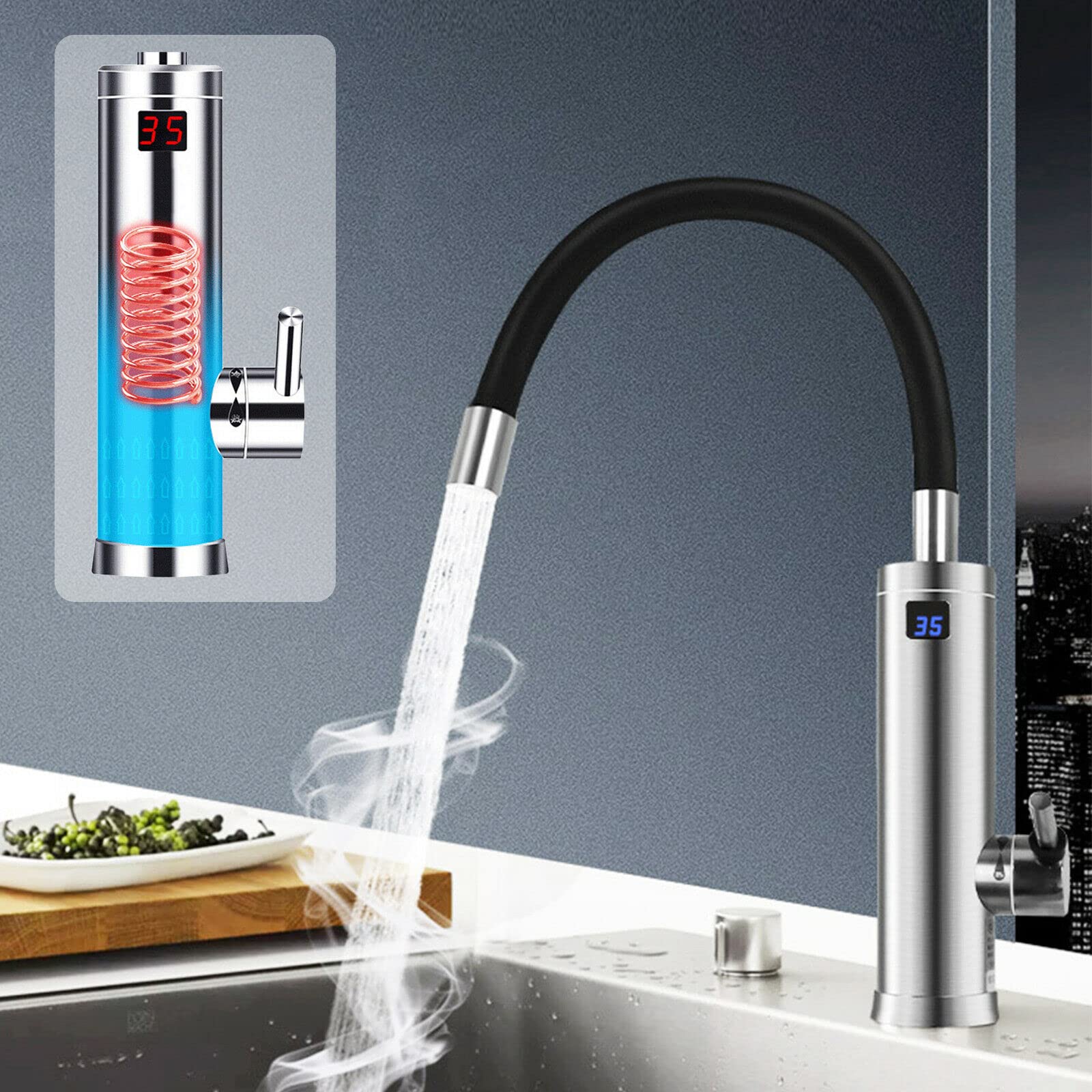 Chine Nouveau produit 220 V 3 KW instantané robinet d'eau chaude électrique  robinet instantané chauffe-eau Fabricants