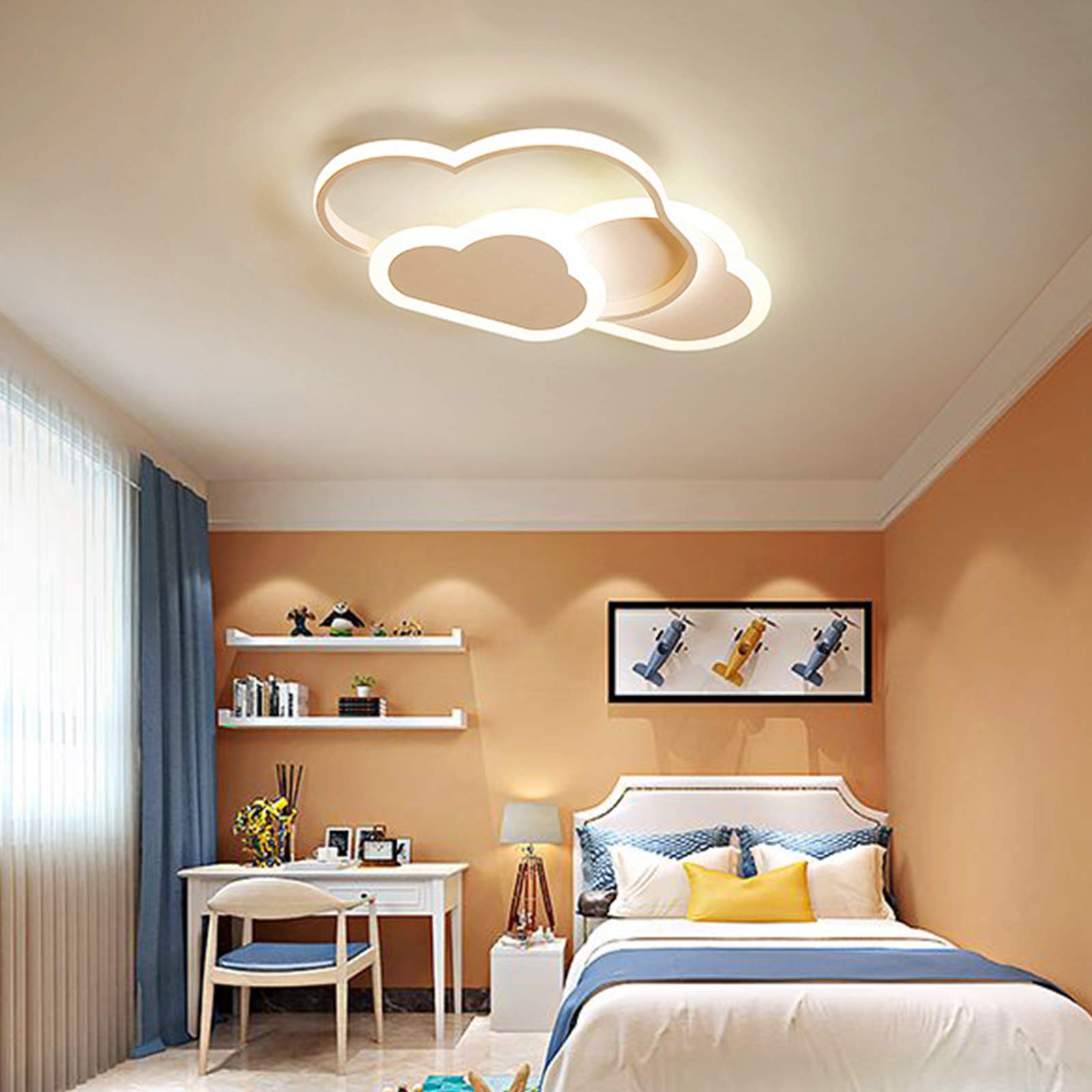 Plafonnier nuage LED en métal résine salon chambre salle d'étude taille S/M