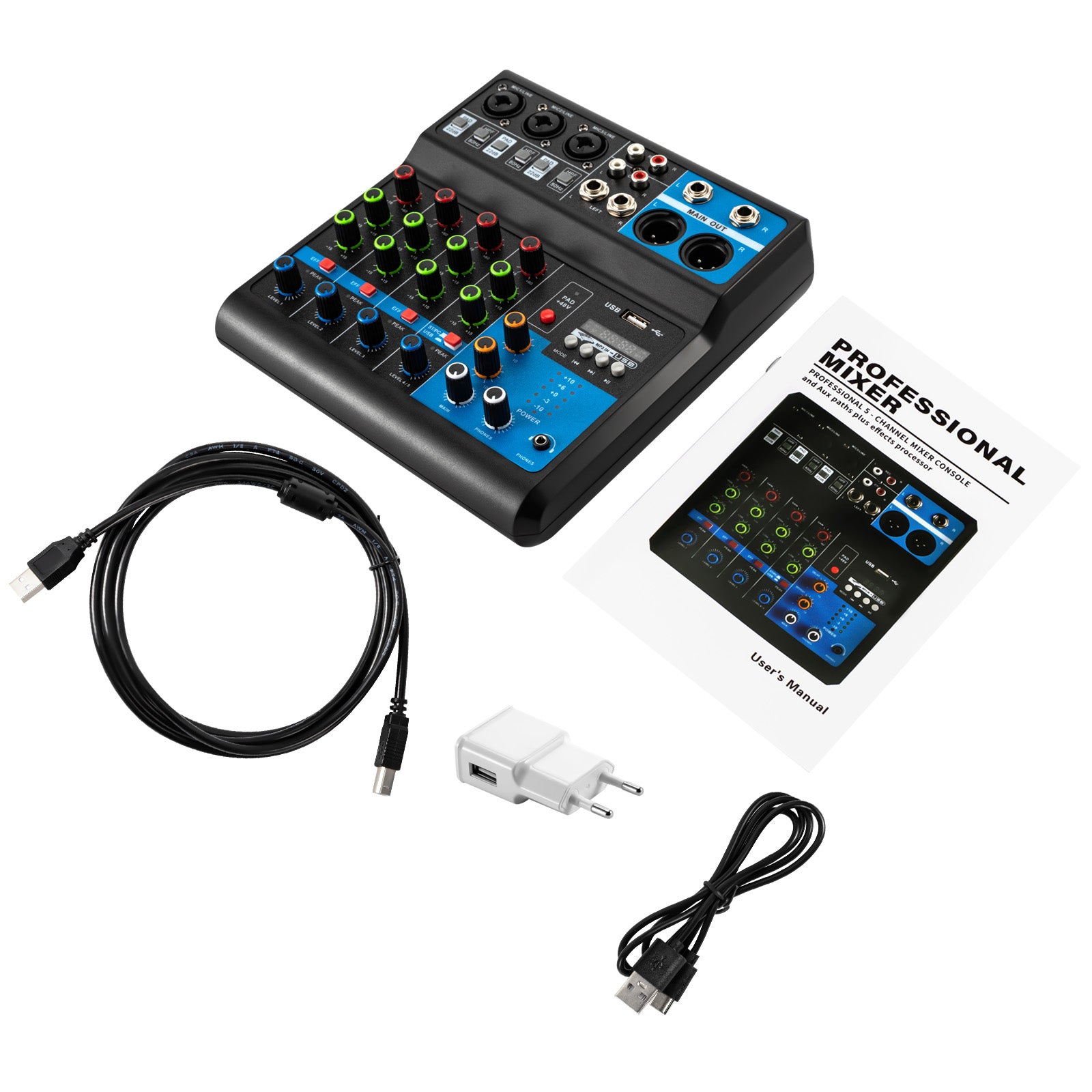 Table de Mixage DJ Mini 6 Canaux Control Console Enregistremen USB